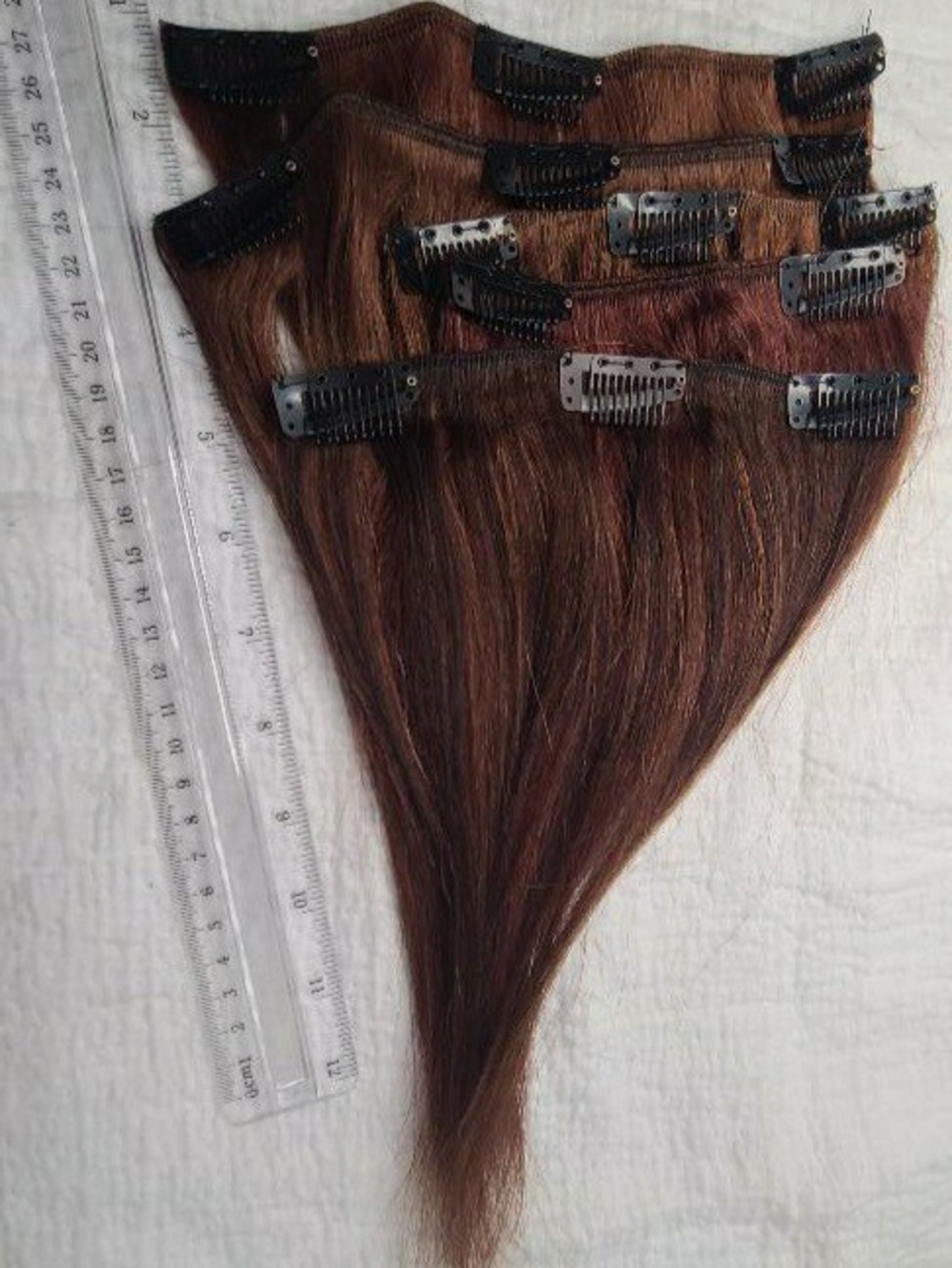 Brown Clip-In Hair Extensions - 5-Piece Set 10& 12 Inch Set Ready To Ship